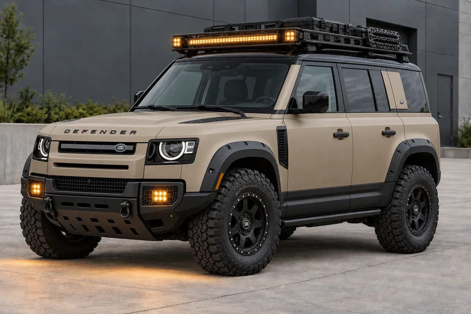 AI concept of a Land Rover Defender with expedition styling